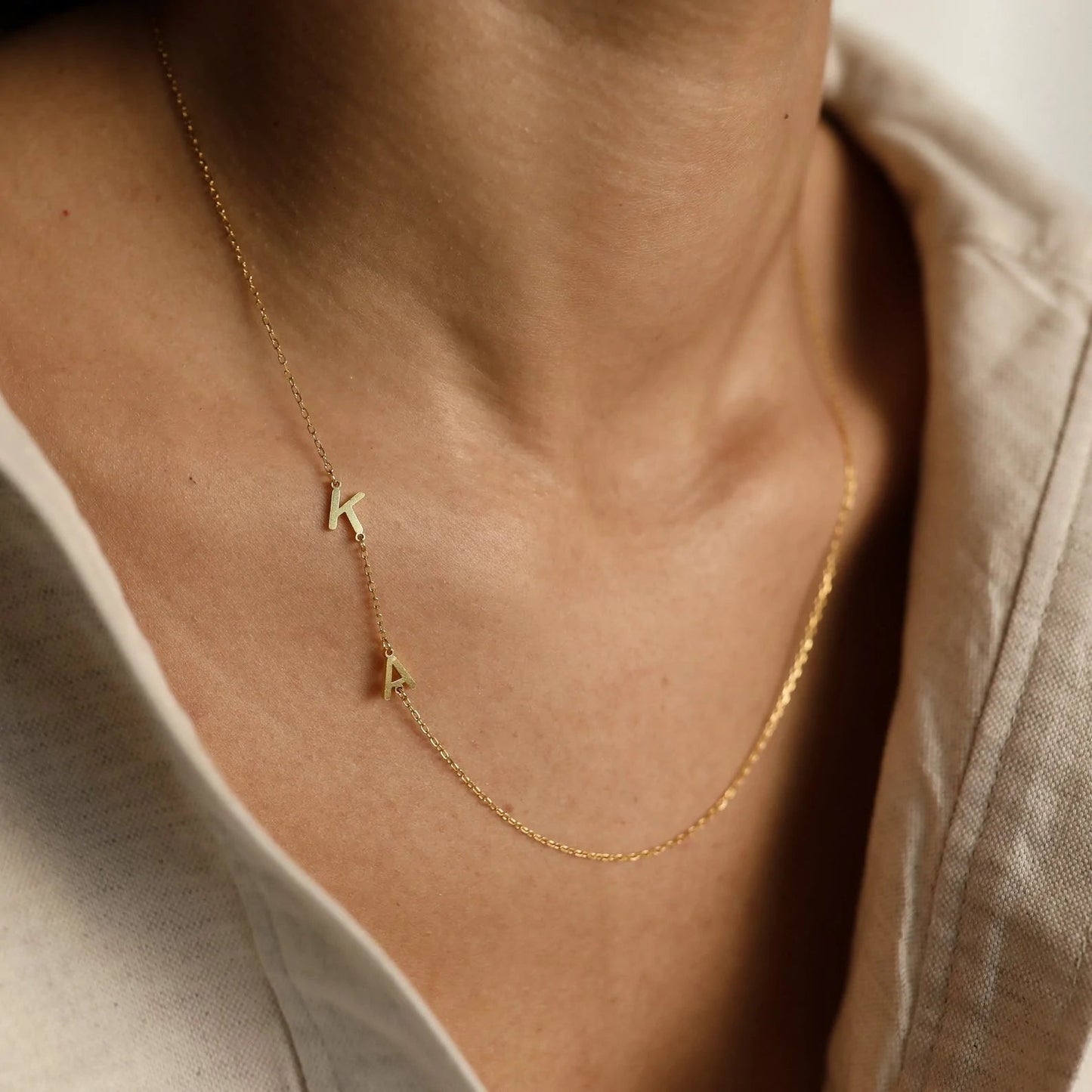 Sideway Initiaal Ketting