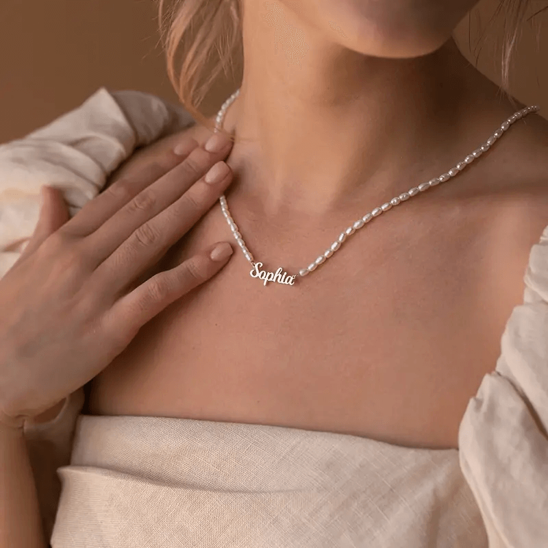 Zoetwaterparel Naamketting