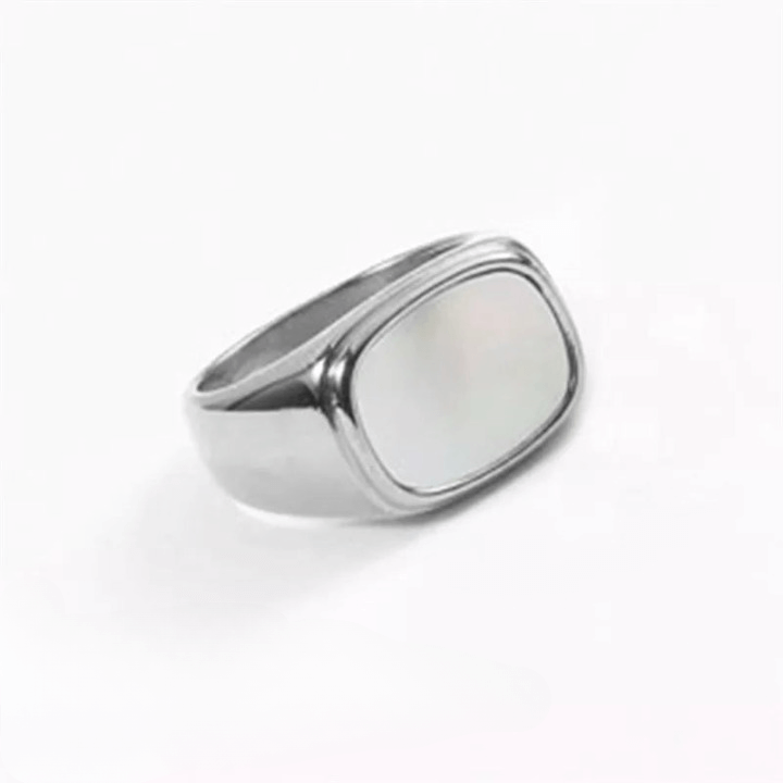 Chunky Parelmoer Zegel Ring