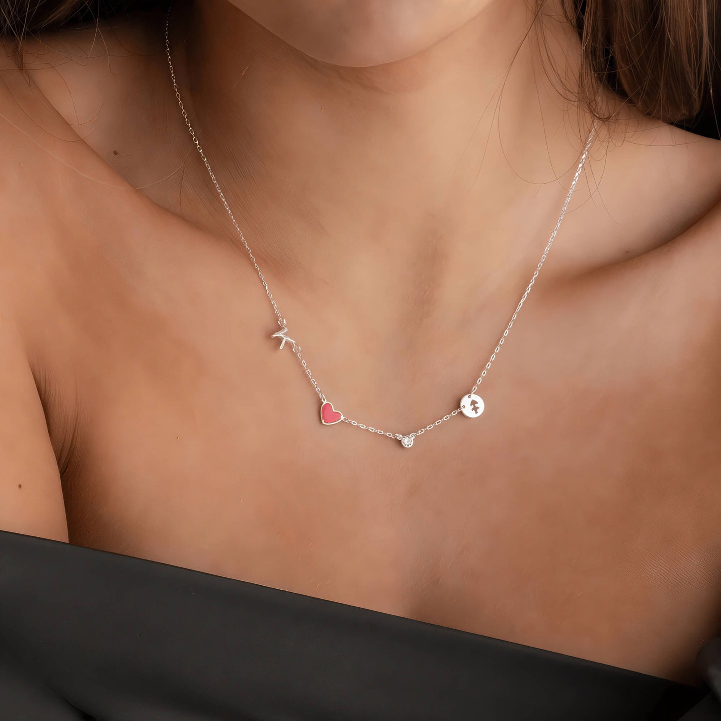 Initiaal Hartketting met Geboortesteen & Sterrenbeeld