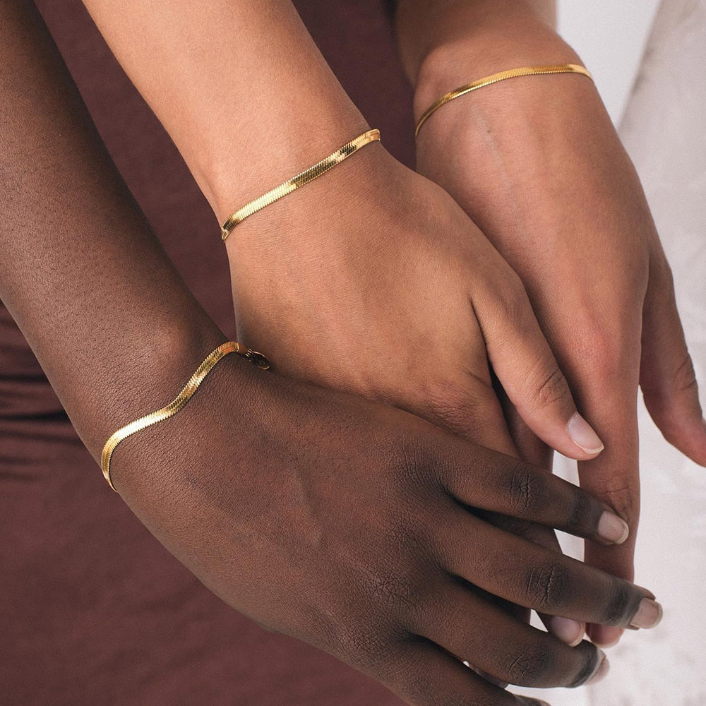 Platte 'Herringbone' Armband