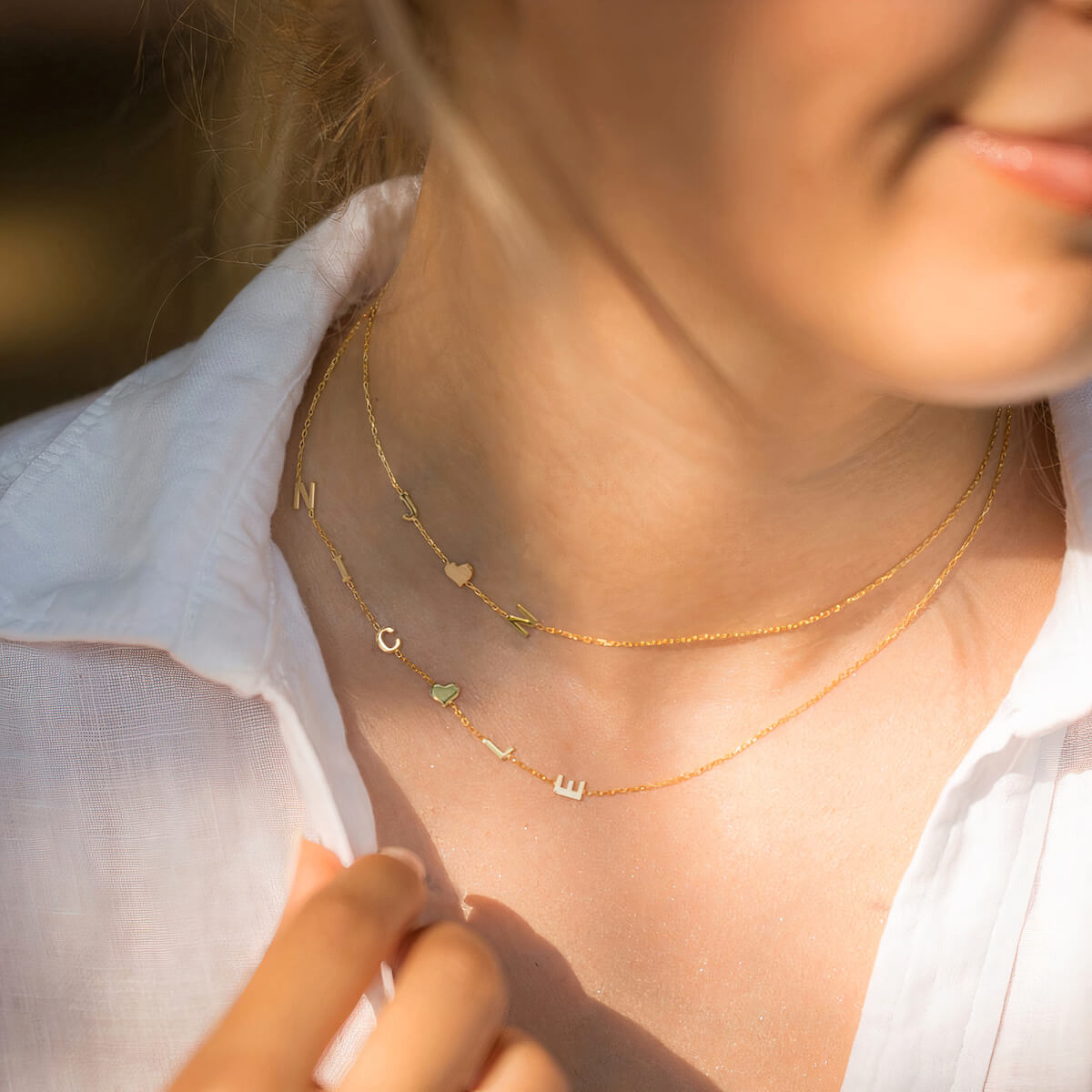 Sideway Initiaal Ketting