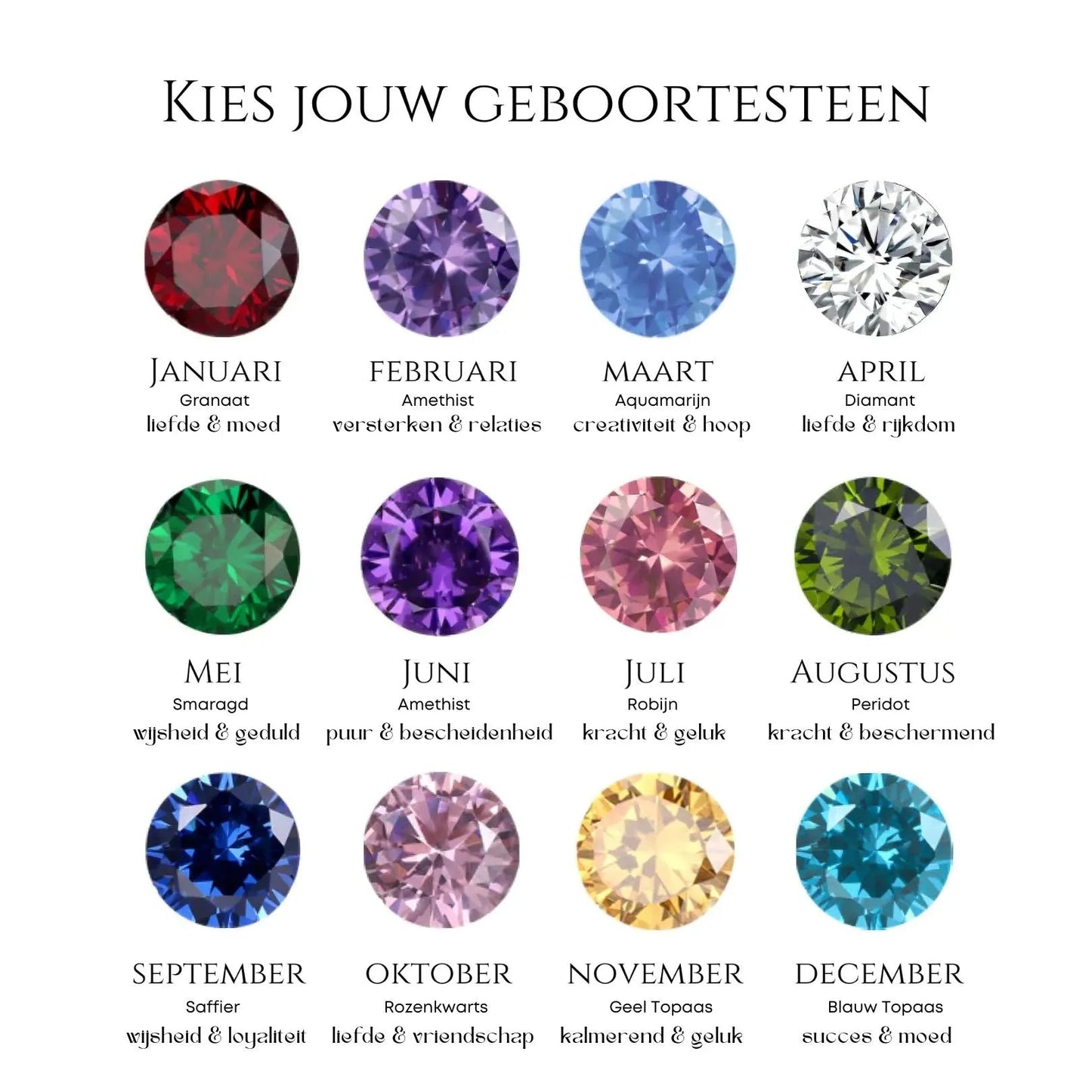 Initiaal Geboortesteen Ketting
