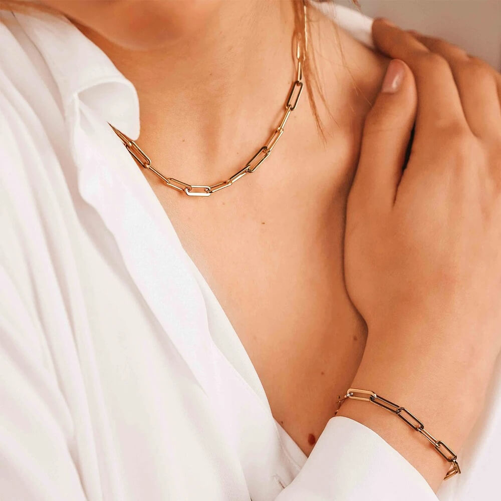 Klassieke Paperclip Schakel Ketting