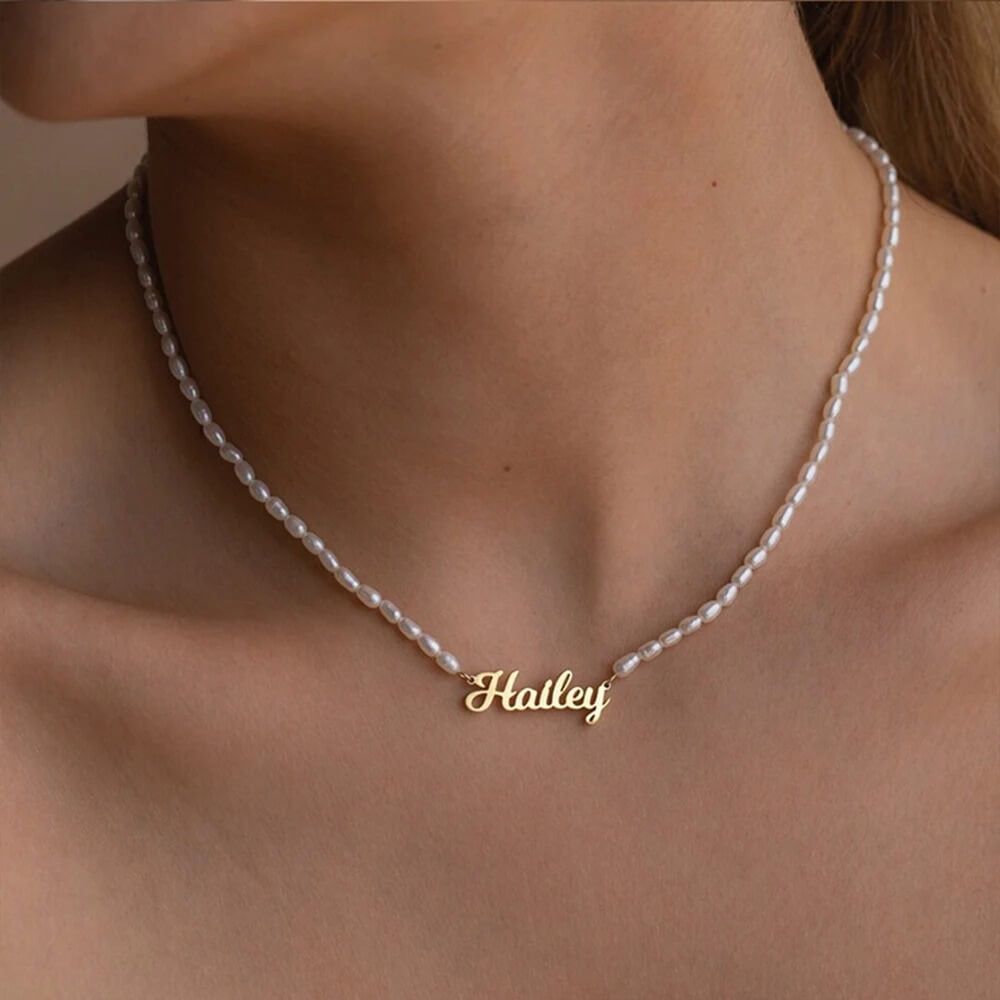 Zoetwaterparel Naamketting