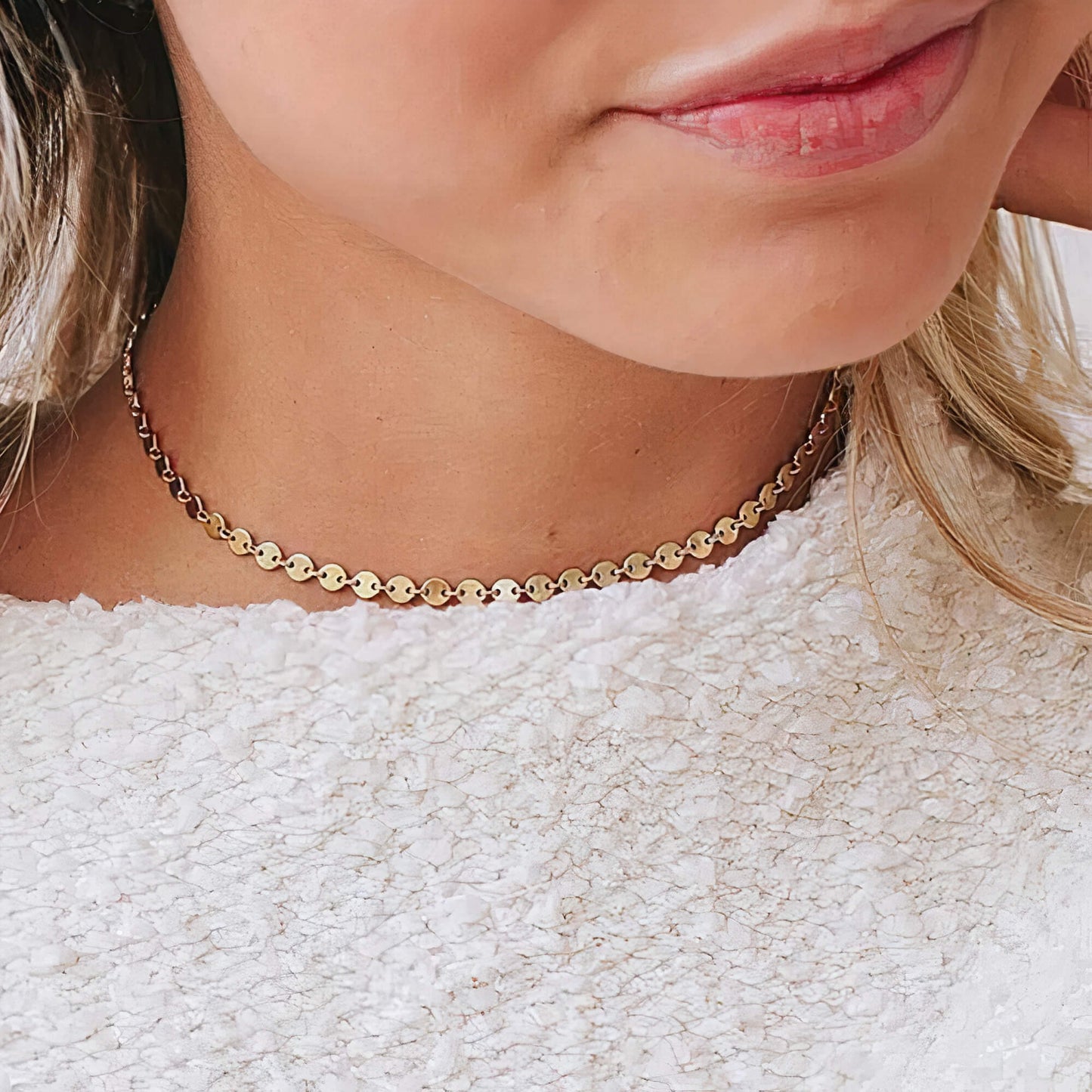 Lucky Munt Choker Schijf ketting