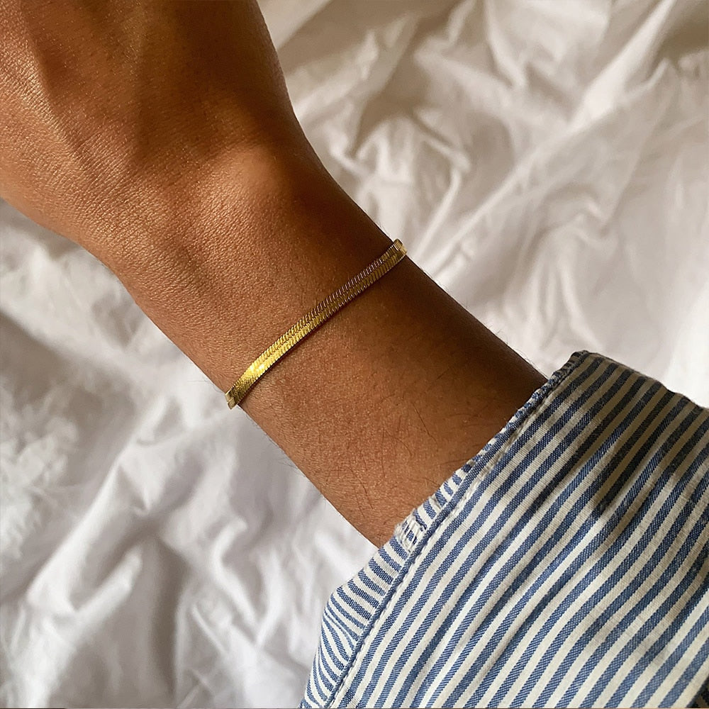 Platte 'Herringbone' Armband