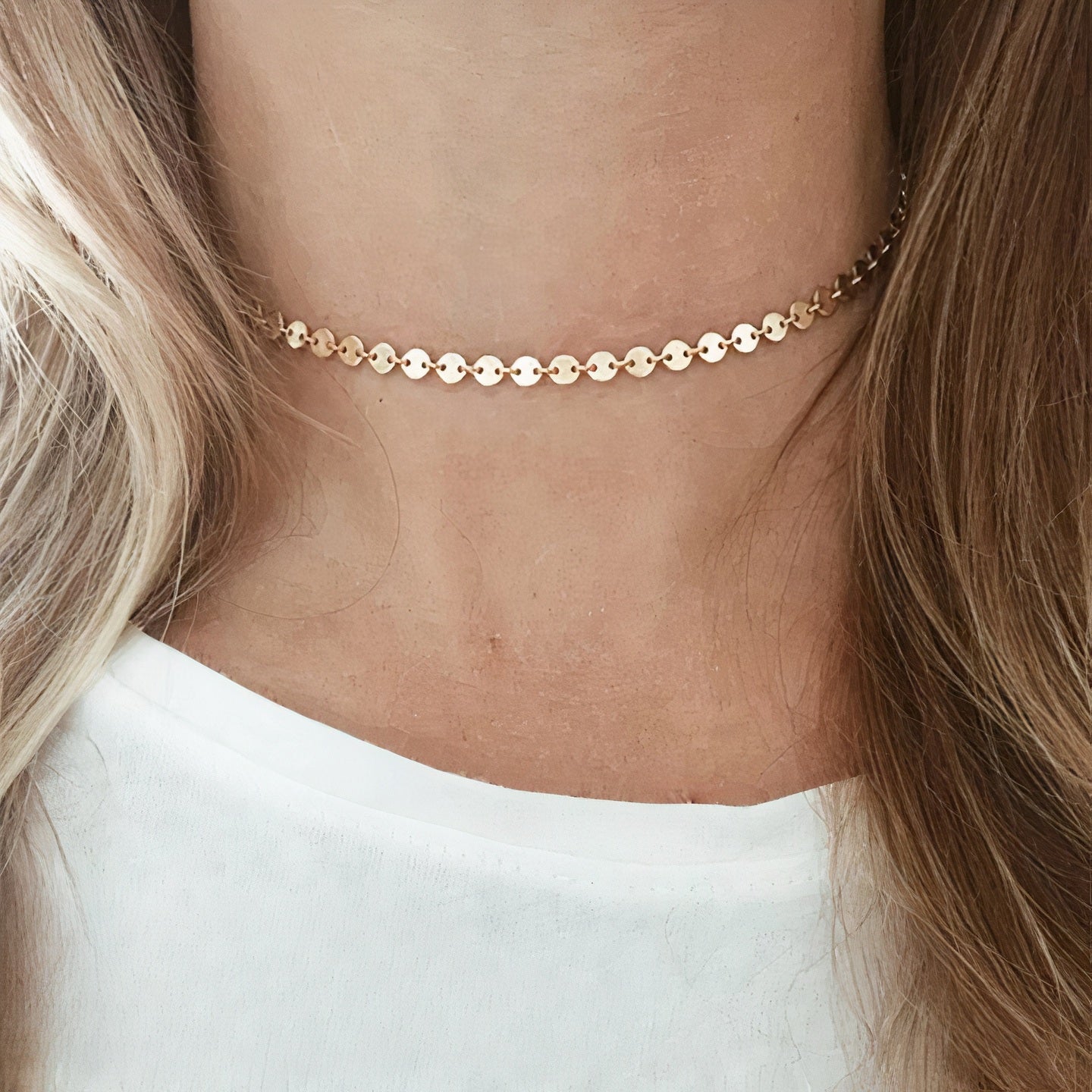 Lucky Munt Choker Schijf ketting
