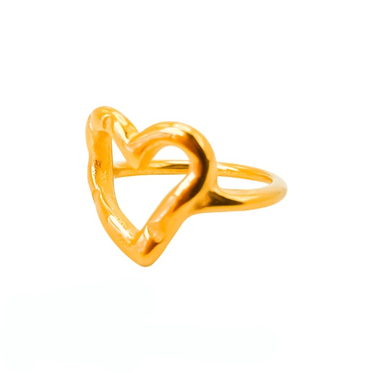 Hammered Hart Ring