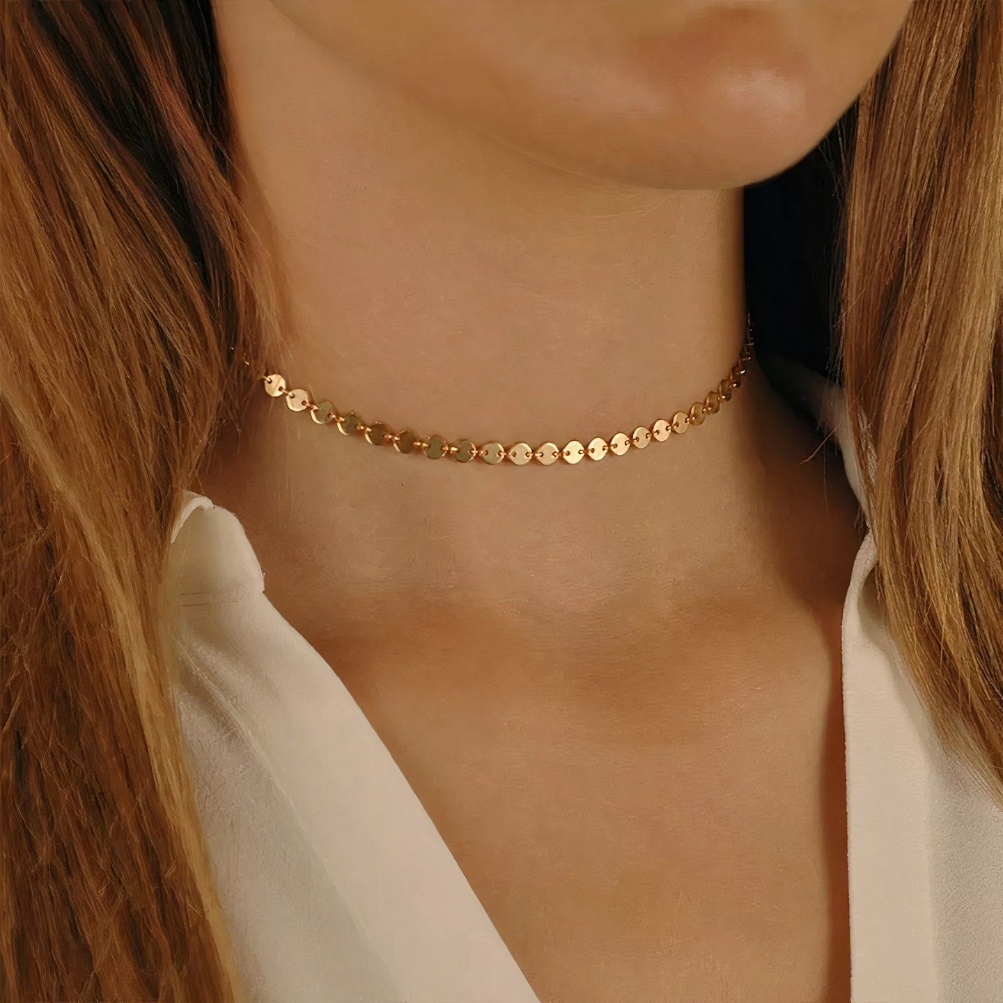 Lucky Munt Choker Schijf ketting