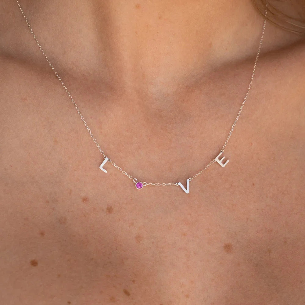 Initiaal Geboortesteen Ketting