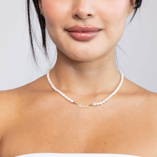 Zoetwaterparel Naamketting