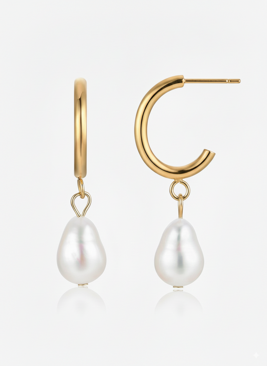 Zoetwater Barokparel Oorbellen